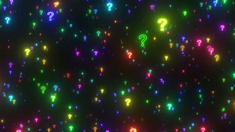 Flying Through Thousands Of Tiny Question Marks Glowing Neon Colors Stock-Footage 343327837
