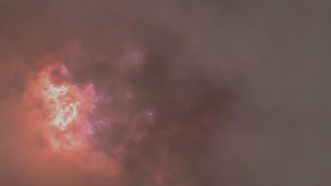 Flying through thundercloud lightning splash storm 3d animation Stock Photos