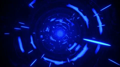 Flying through tunnel abstract background blue Stock Footage 201010085