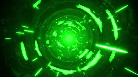 Flying through tunnel abstract background green Stock Footage 201010119