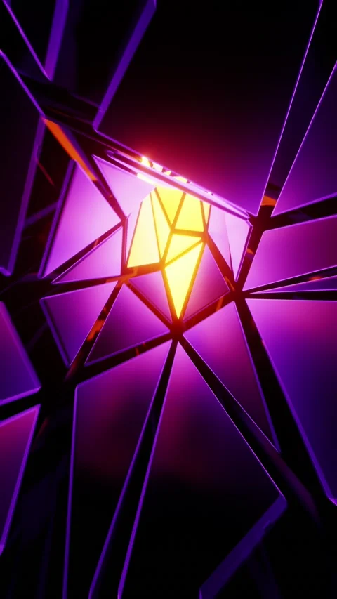 Flying through a tunnel with glowing panels. Vertical looped video 003 Stock Footage 226375472