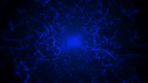 Flying through a tunnel of moving dots and lines looped animation Stock Footage 146278131