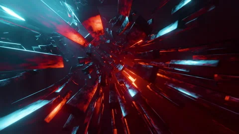 Flying through a tunnel in outer space. Infinitely looped animation. Stock Footage 172151945