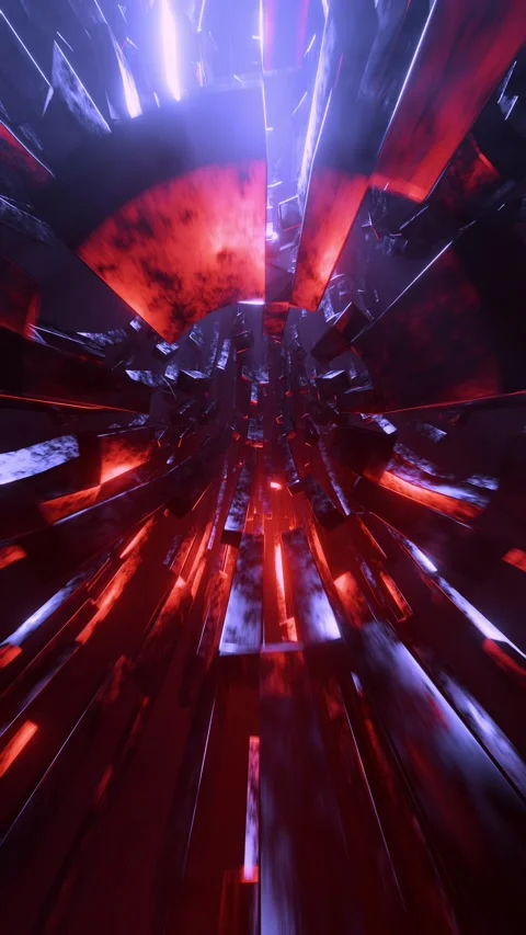 Flying through a tunnel in outer space. Vertical looped video Stock Footage 226368886