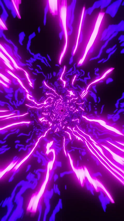 Flying through a tunnel with purple waves. Vertical looped video Stock Footage 226368641