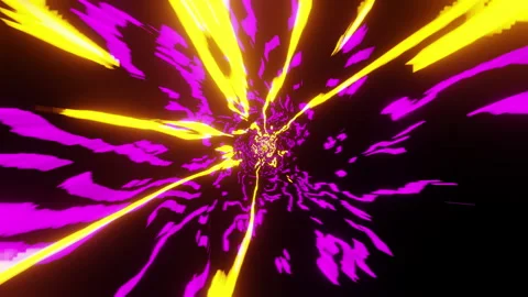 Flying through a tunnel with yellow waves. Looped seamless animation. Stock Footage 170235032