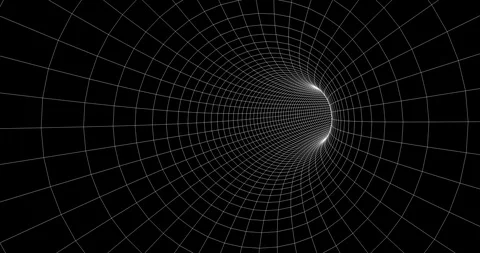 Flying through a twisting wireframe tunnel. Video stock 100999253