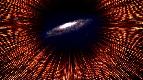 Flying through the Universe to Earth. Future technology. Science fiction Stock Footage 169938117