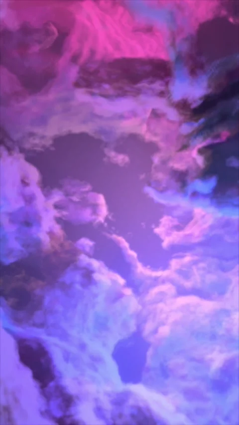 Flying through vibrant cosmic nebula galaxy in deep outer space glowing stars Stockbeeldmateriaal 317133499