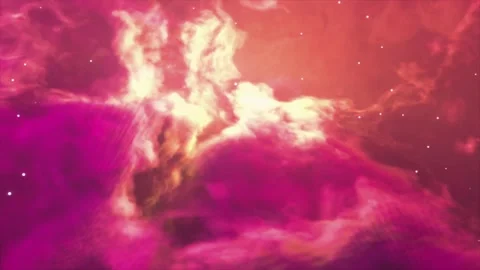 Flying through vibrant cosmic nebula galaxy in deep outer space glowing stars Stock Footage 317133949