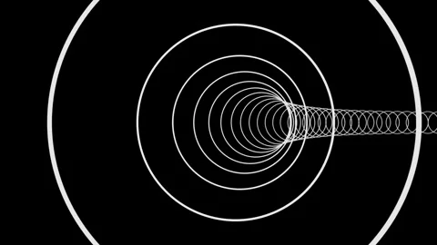 Flying Through White Ring Tunnel Seamless Loop - Horizontal 3D Animation Stock Footage 340249396