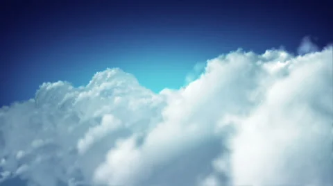 Flying through white soft clouds. Dark. Loopable. Stock-Footage 32464046