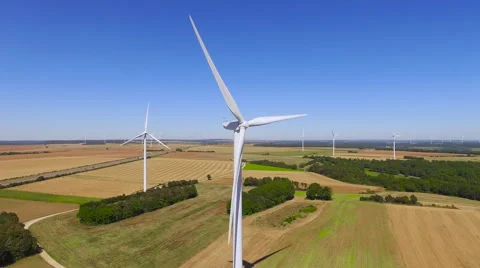 Flying Through Windfarm 4K Stock Footage 66915223