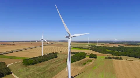 Flying Through Windfarm Stock Footage 66919239