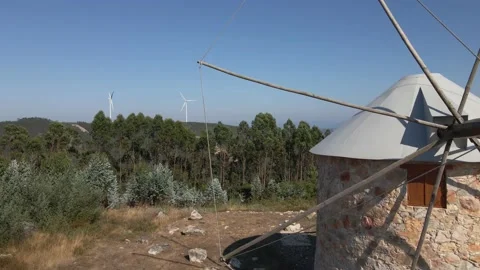 Flying through a windmill Stock Footage 168022224