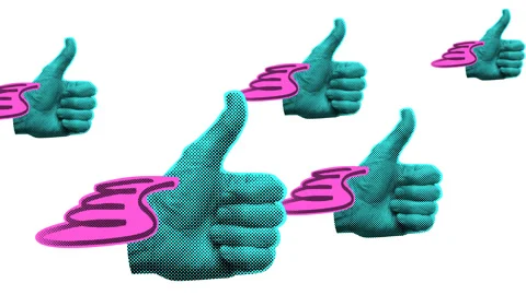 Flying Thumb ups Stock Footage 103275138