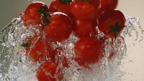 Flying tomatoes. Stock Footage 83722303