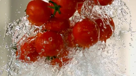 Flying tomatoes. Stock Footage 83722486