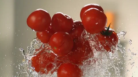 Flying tomatoes. Stock Footage 83722532