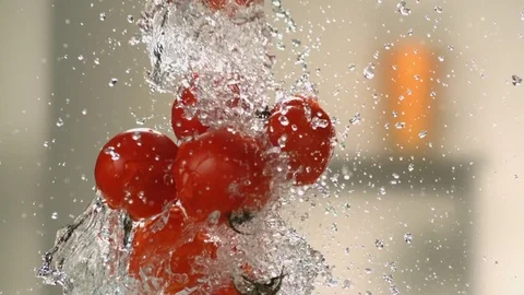 Flying tomatoes. Stock Footage 83722596