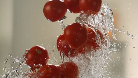 Flying tomatoes. Stock Footage 83722604