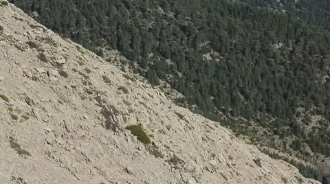 Flying to the top of the mountain Stock Footage 55376483