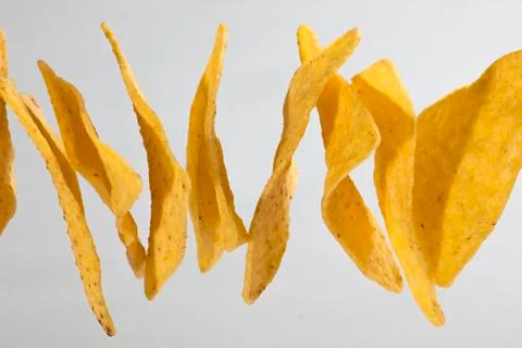 Flying tortilla chips Stock Photos