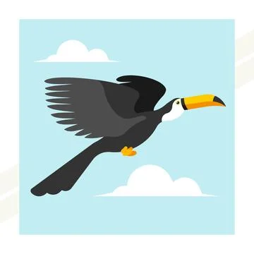 Flying-toucan Stock Illustration