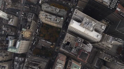 Flying toward Financial District, looking down on WTC area. Shot in 2011. Stock Footage 59166535