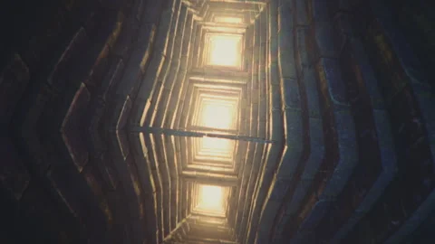 Flying toward a multidimensional portal or mysterious extraterrestrial alien Vídeos de archivo 246049703