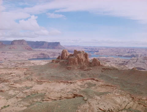 Flying in toward red rock formation near Grand Canyon 1989 Stock Footage 136074098