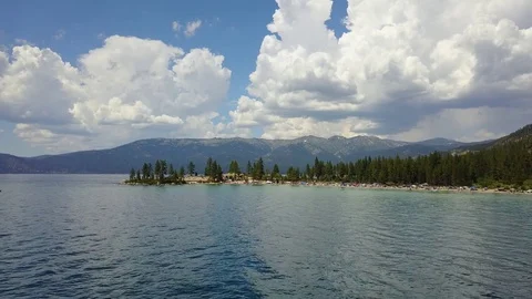 Flying Towards And Over Sand Harbor Stock Footage 81010118