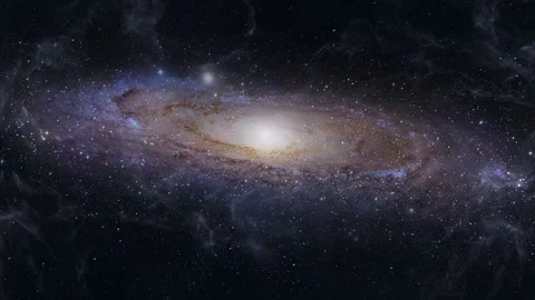 Flying towards  Andromeda Galaxy Stock Footage 123431195