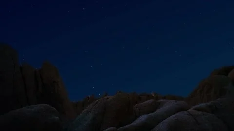 Flying Towards Black Boulder Mountains Starry Timelapse Platagraph 2.5d Stock Footage 166981292