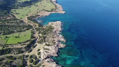 Flying towards Blue Lagoon Stock Footage 145496164