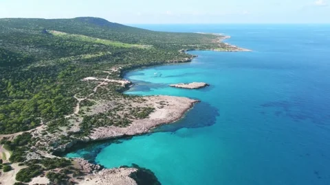 Flying towards Blue Lagoon Stock Footage 145496244