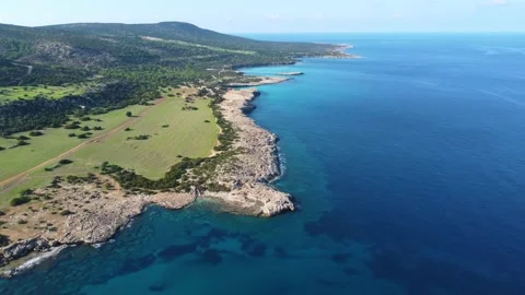 Flying towards Blue Lagoon Stock Footage 145496462