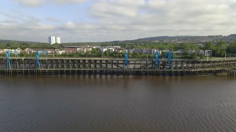 Flying towards Dunston Staiths Stock Footage 132907855
