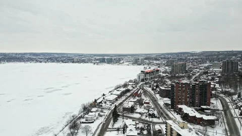 Flying towards lake simcoe Stock Footage 232321804