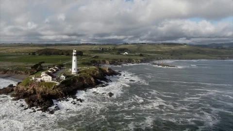 Flying towards lighthouse Stock Footage 89889747