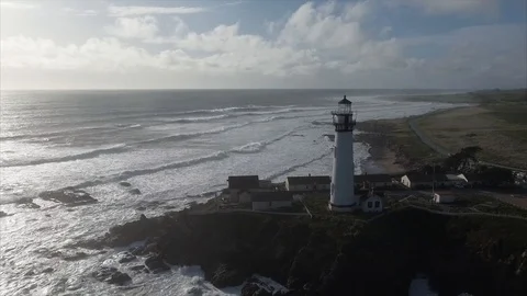 Flying towards lighthouse Stock Footage 89889768