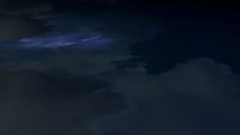 Flying towards lightning storm at night Stock Footage 108393172
