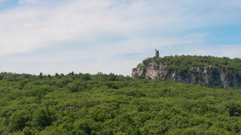 Flying towards Mohonk Fire Medium Stock Footage 329846870