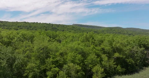 Flying towards Mohonk Fire Tower Wide Stock Footage 329846774