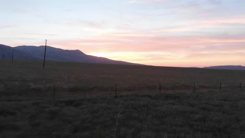 Flying Towards Mountains At Sundown Stock Footage 89677349