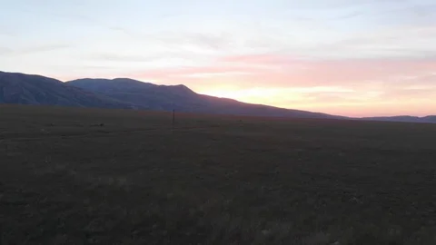 Flying Towards Mountains At Sundown Stock Footage 89678292