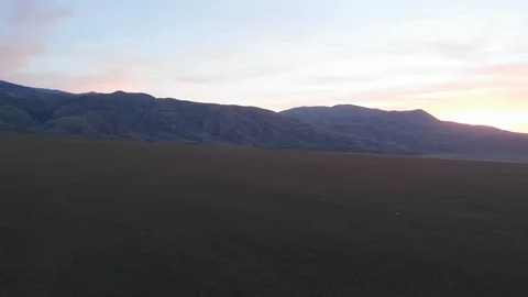 Flying Towards Mountains At Sundown Stock Footage 89678371