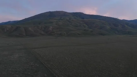 Flying Towards Mountains At Sundown Stock Footage 89780399