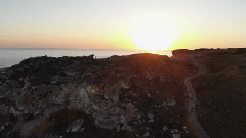 Flying Towards An Ocean Cliff Stock Footage 95680382