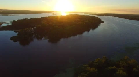 Flying towards the setting sun Stock-Footage 67380867